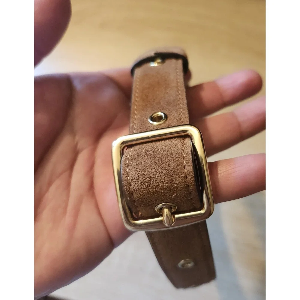 Coach Light Brown Suede /brown Leather Gold Buckle Size XL 16